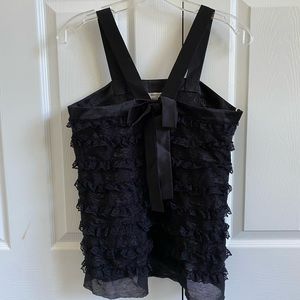Philosophy di Alberta Ferretti black lace blouse top with bow detail